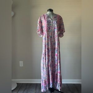 Floral Pink Maxi Dress